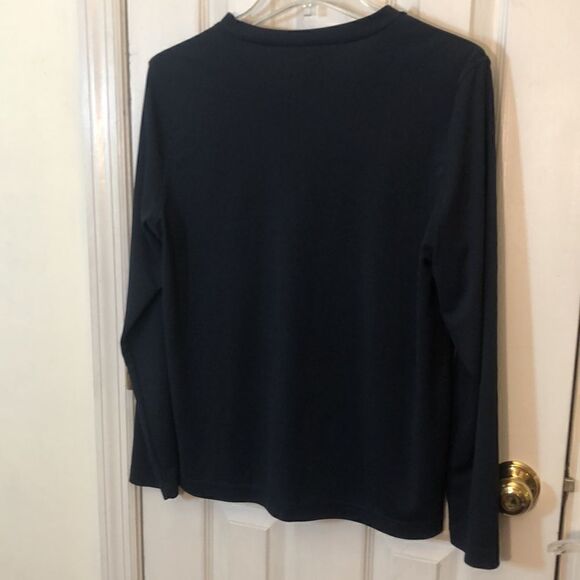 Vintage van Heusen Wms Sz M Navy Blue Cardigan, lightweight used good condition - Picture 2 of 15